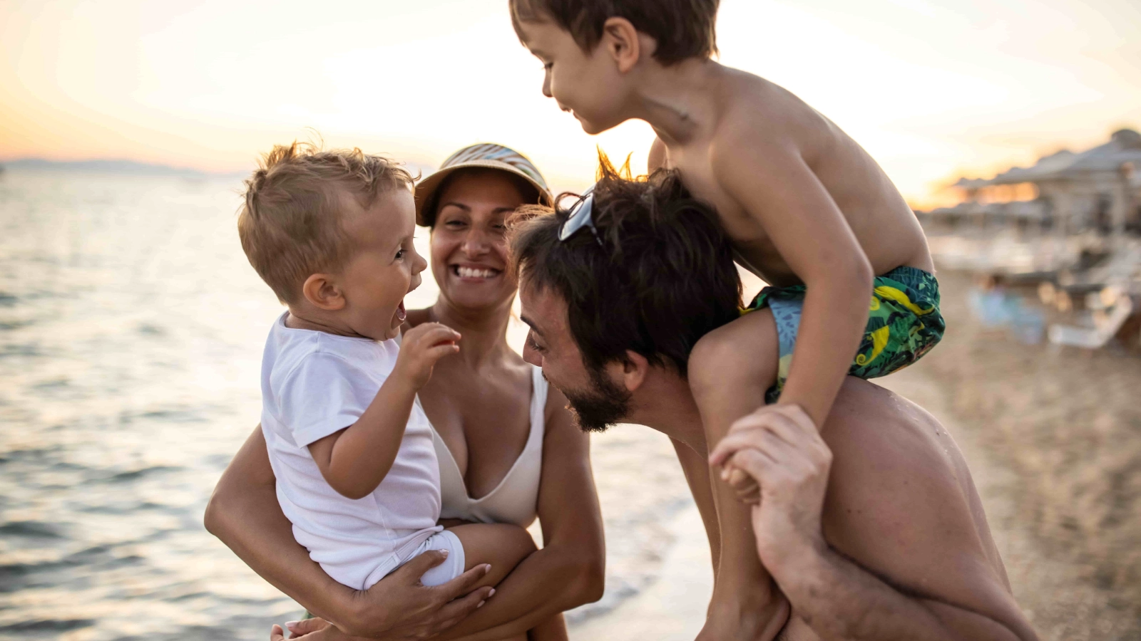 Family on a beach holiday